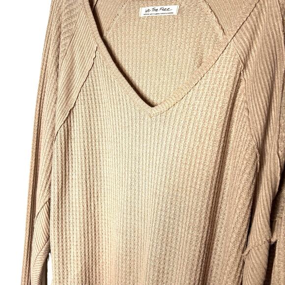 Free People We The Free Coraline Thermal Oversized Top Winter Bloom Blush Medium - Picture 9 of 13